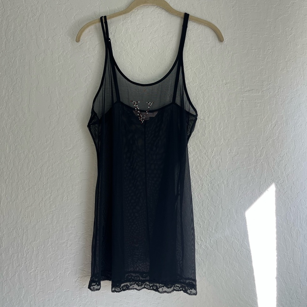 Victoria Secret Y2K  Black Sheer Lace Nightgown